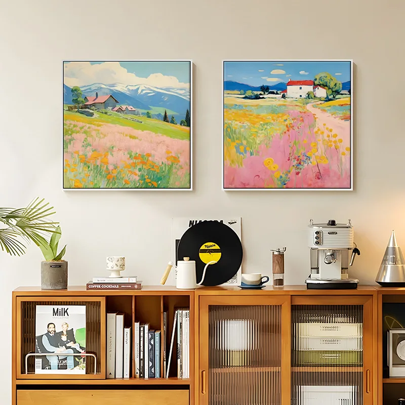 Relaxing Fresh Hand-Painted Oil Painting Canvas Art Frame Original Living Room Corridor Cozy Entryway Classic Modern Decorative