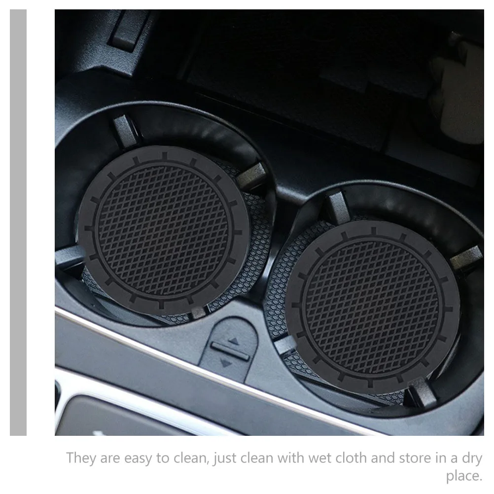 

6pcs Anti-Slip Cup Mat Non-Slip Coasters For Car Heat Insulation Cup Mats Round Household Coasters Pvc Drink Pad