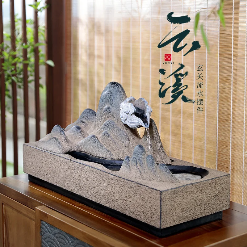 

Hanyuntang living room flowing water ornament circulating water fountain entrance tea room countertop new Chinese alpine decorat