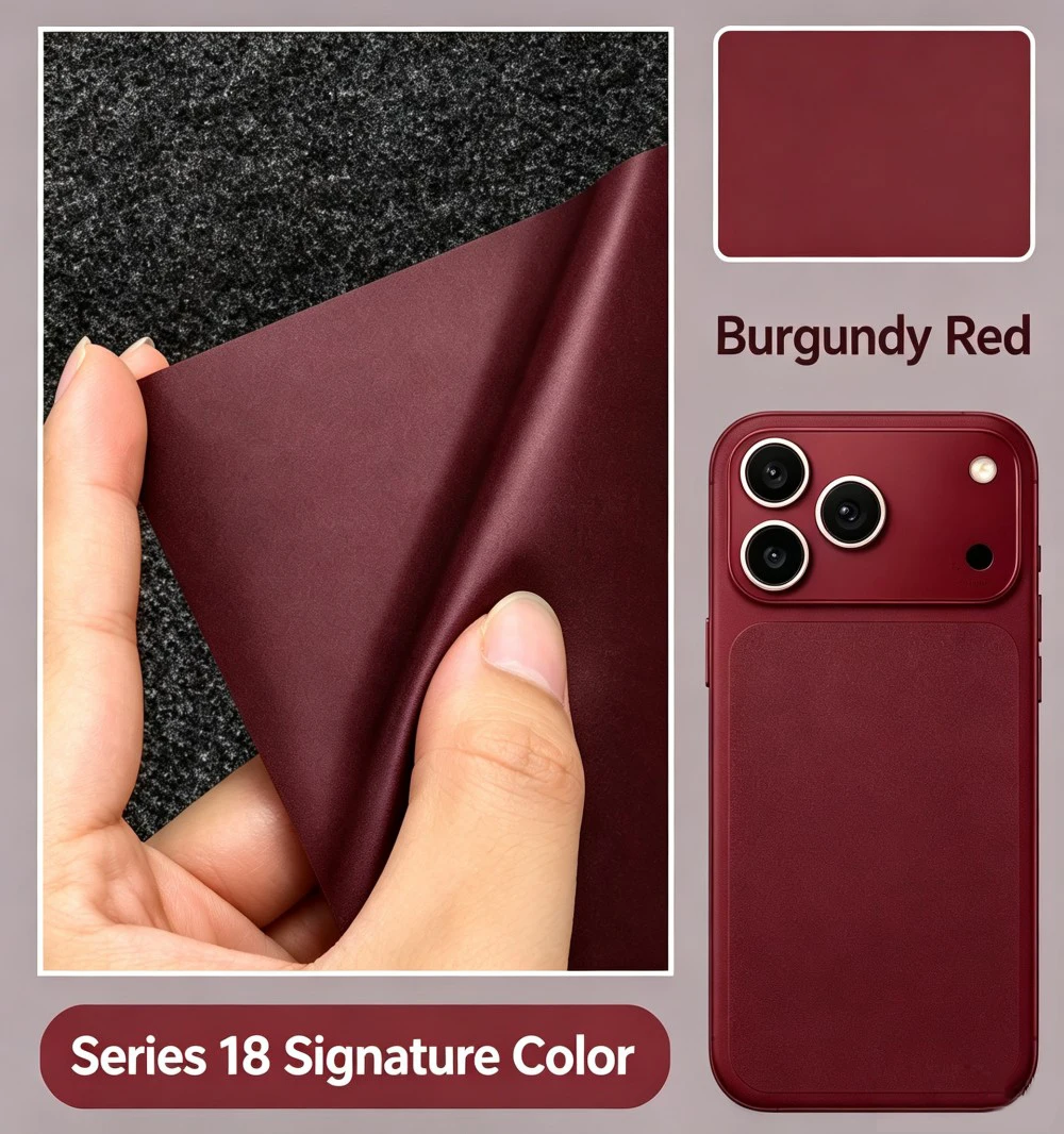 VORMIR 10pcs A4 Transparent Burgundy Color Film for Vacuum Coating Machine Wraping Material for iPhone 17 16 15 14 13 12 Pro max