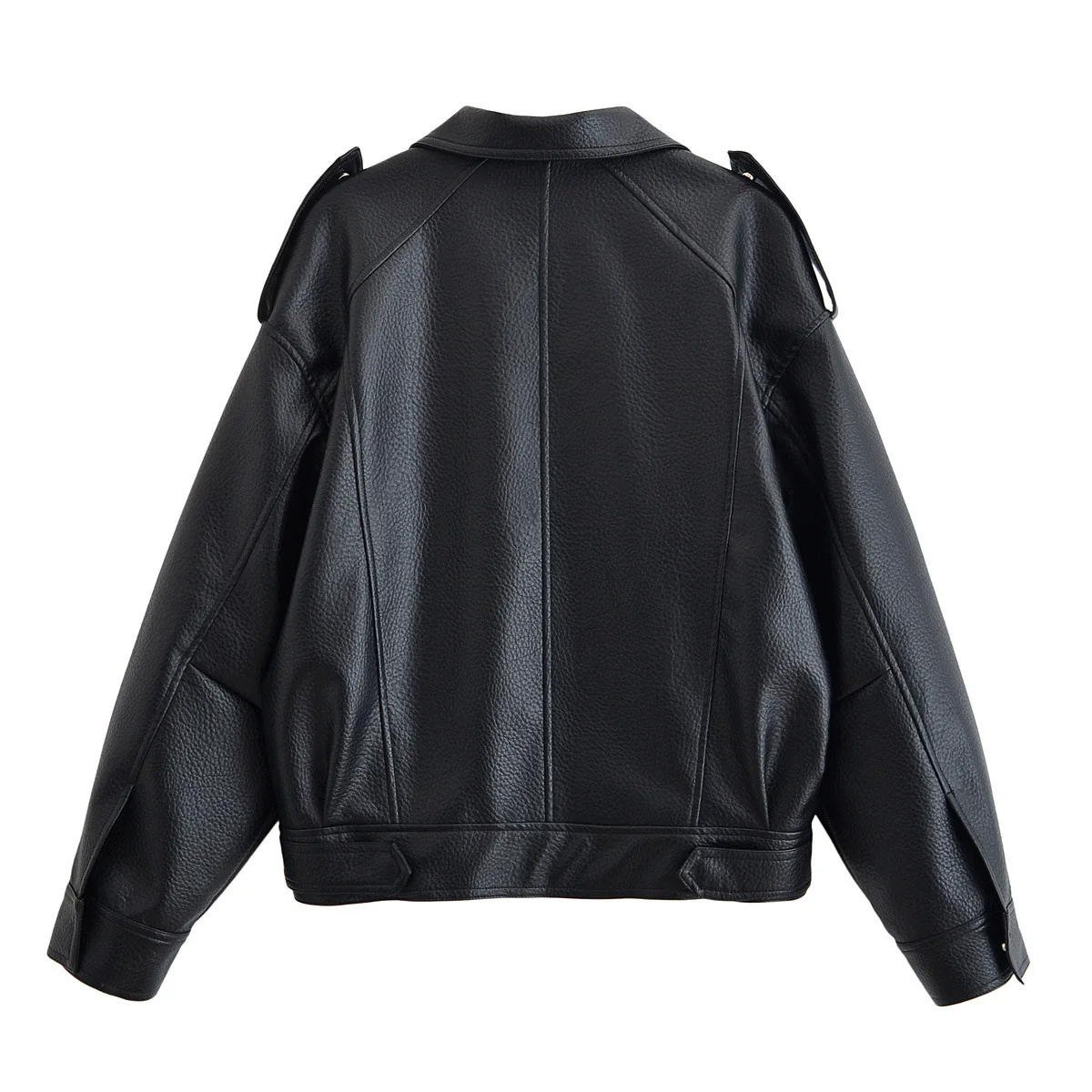 Giacca casual in ecopelle da donna Cappotti in pelle PU solida Colletto rovesciato Capispalla caldo Autunno Inverno Giacche Cappotti Traf