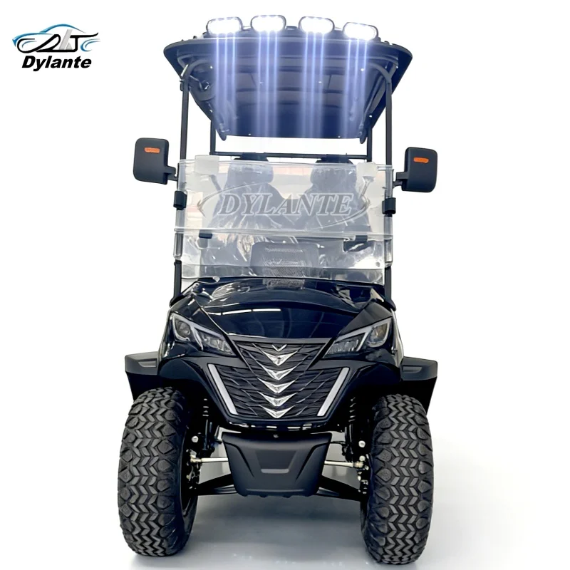 High Quality Two-Seater 72V Long Distance Electric Golf Cart With Cargo Box And Off-Road Tires For Farm And Hunting Grounds