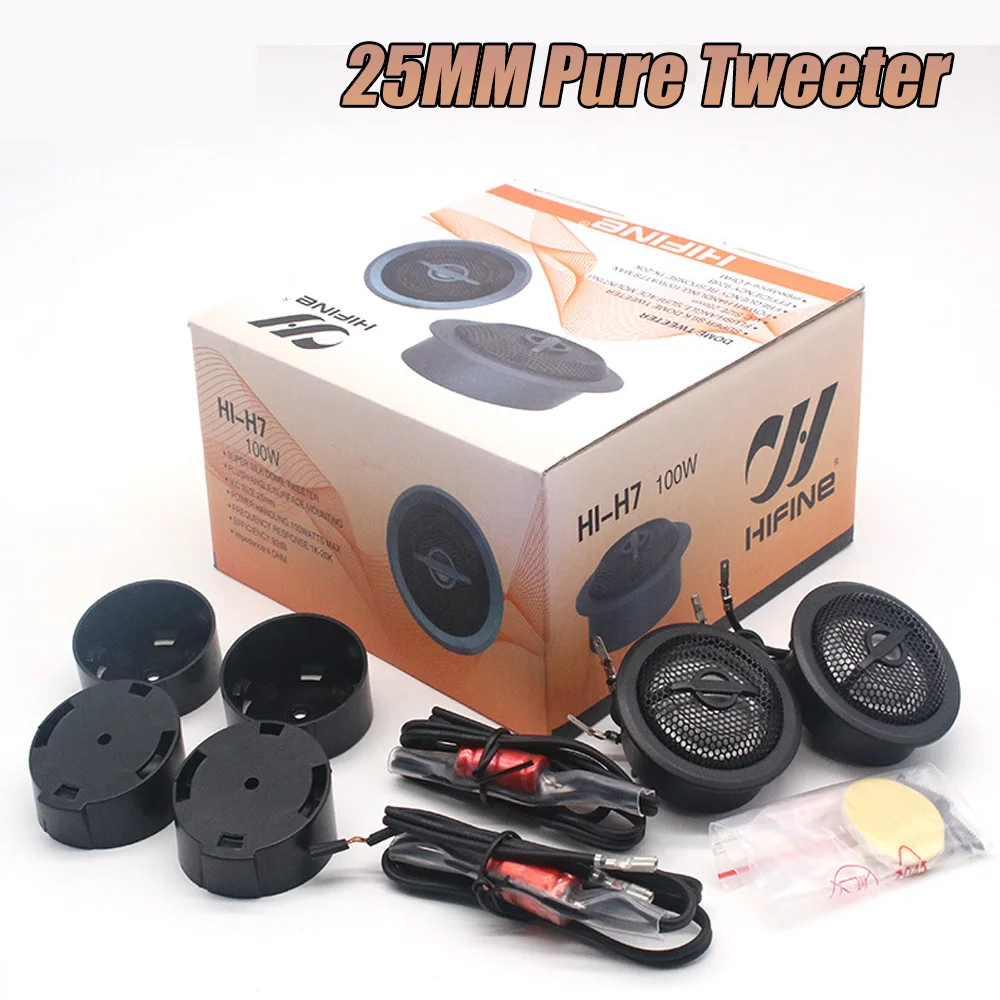 HI-H7 Rated Power 35W Car Tweeter Speakers 25mm Car Horn 92db Auto Audio Silk Dome Music Stereo Treble Car Audio Modification