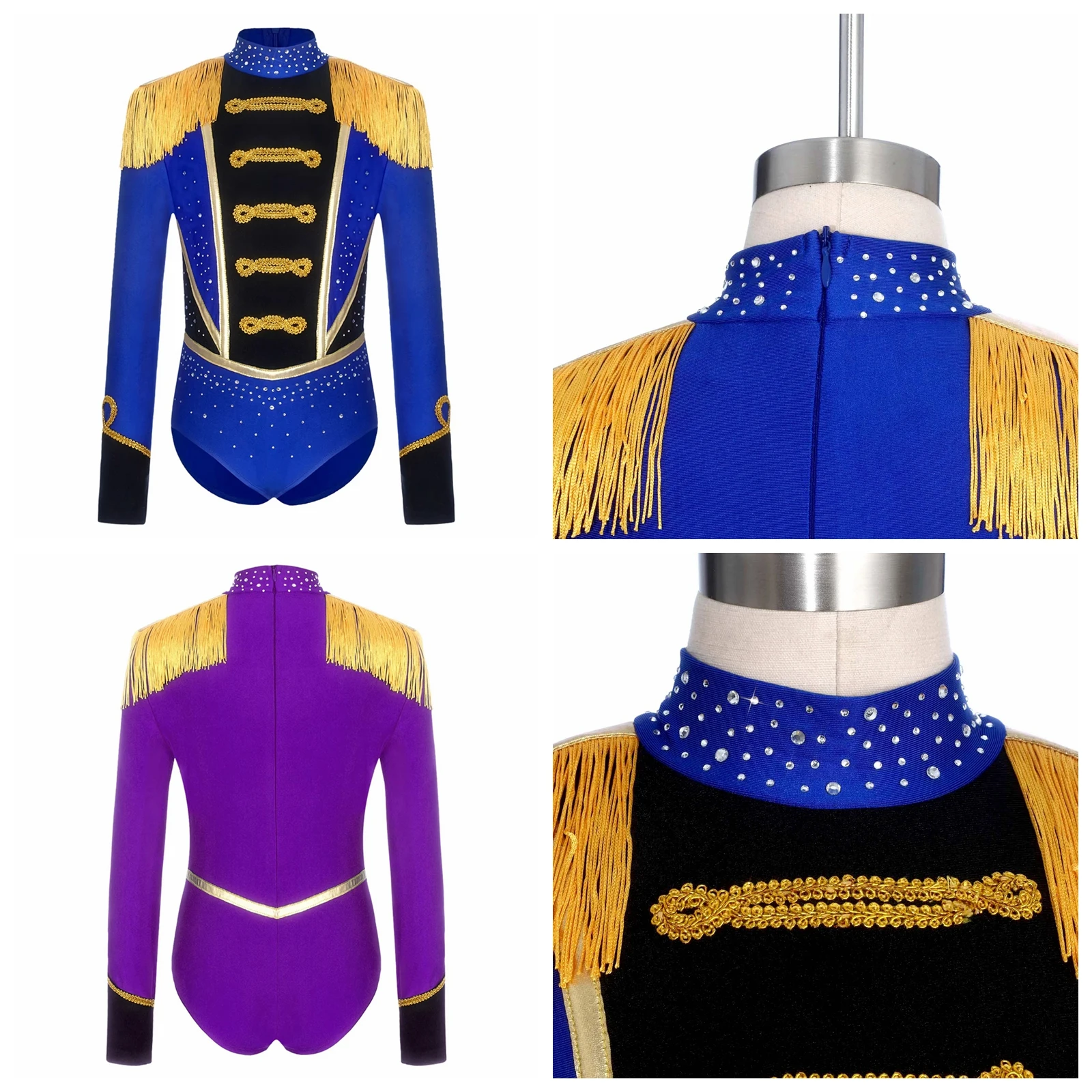 Disfraces de Majorette para Niñas, Leotardo de Baterista de Banda de Marcha, Trajes de Circo, Body para Juego de Roles, Disfraces Militares de Majorette para Desfiles