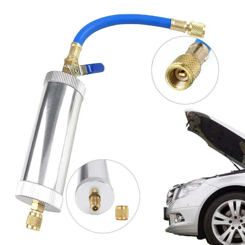 AC Oil Injector Tool for Automotive & Household Air Conditioning R134a R22 Refrigerant Oil Charging Device