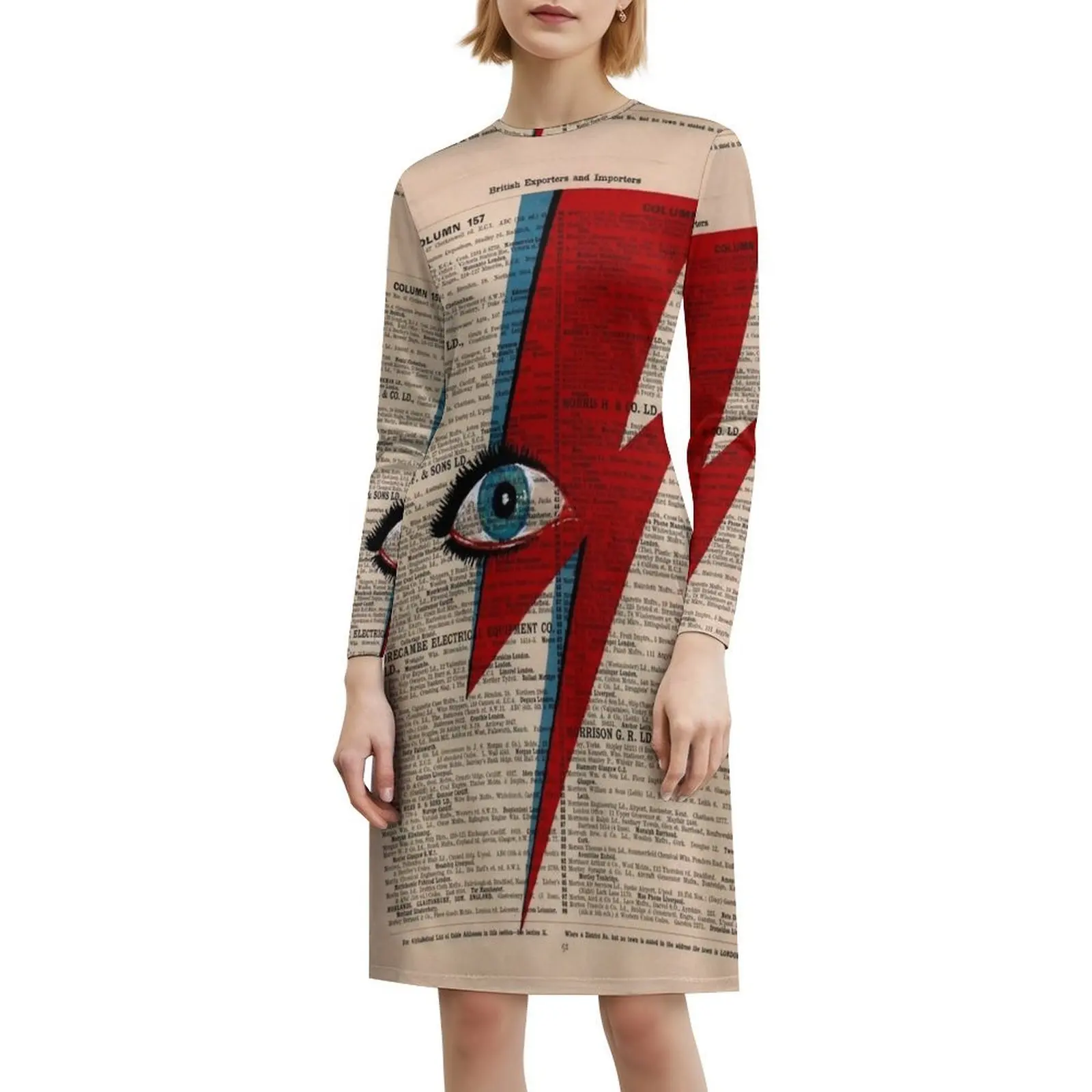 عيون البرق زيغي باوي البرق نمط Preppy فستان قصير للنساء ألف خط فضفاض صالح فستان يوم غير رسمي عيون زيغي البرق