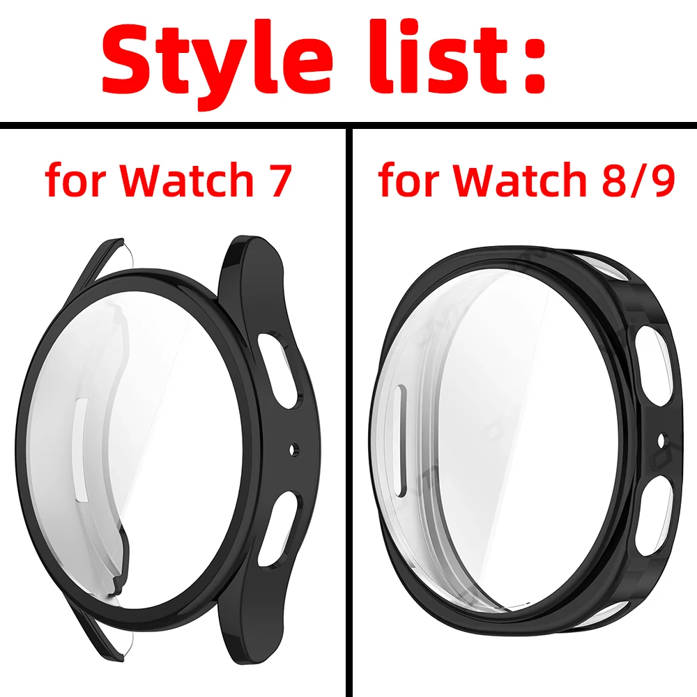 Casing untuk Samsung Galaxy Watch 7 8 9 44MM 40MM Pelindung Penuh Bumper TPU Lembut Penutup Pelindung untuk Aksesoris Galaxy Watch7