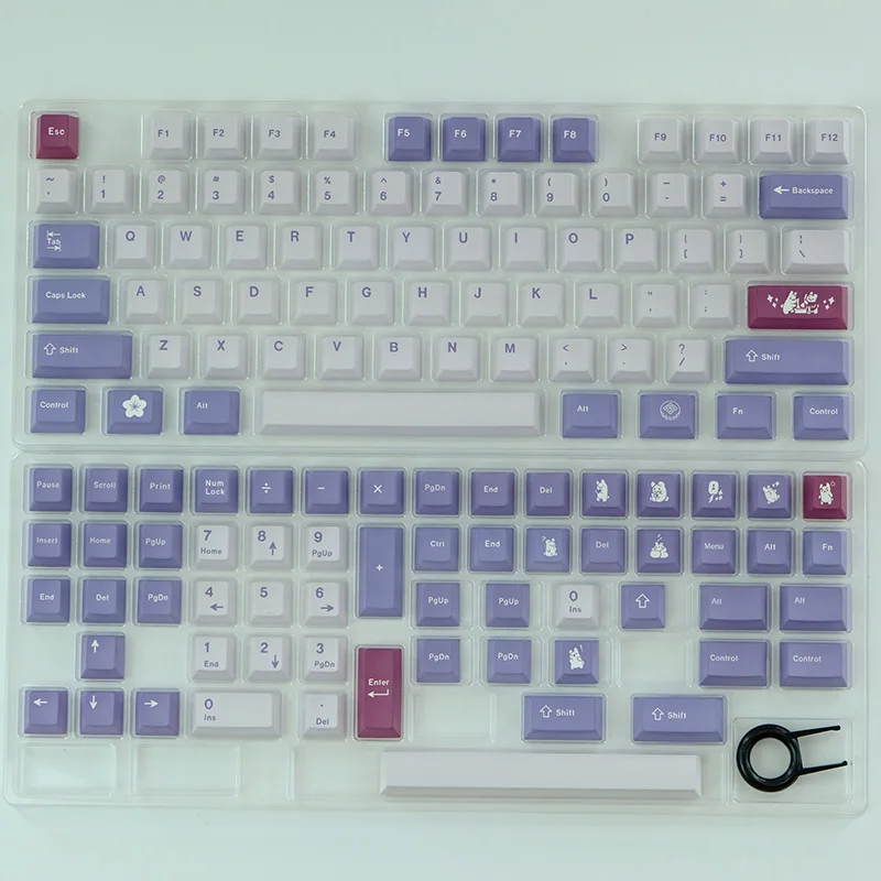 129 Phím Thỏ Theo Chủ Đề Keycaps DEY-SUB Anh Đào Hồ Sơ PBT Tùy Chỉnh Keycaps Cho Gateron Switch Cherry MX Bàn Phím Cơ