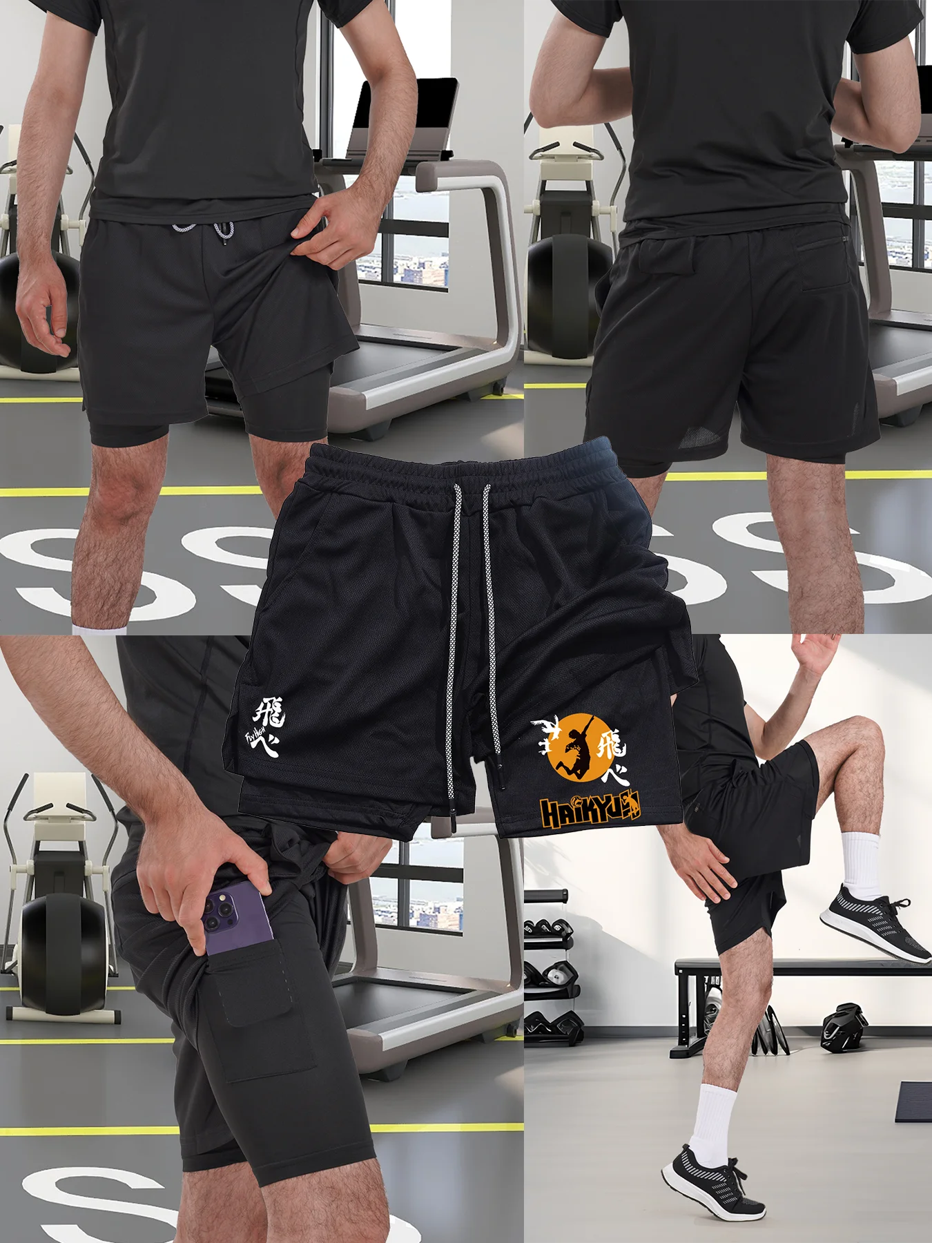 

Anime Freestyle Men's Sports Shorts Breathable Sports Shorts Summer Fitness Running Shorts