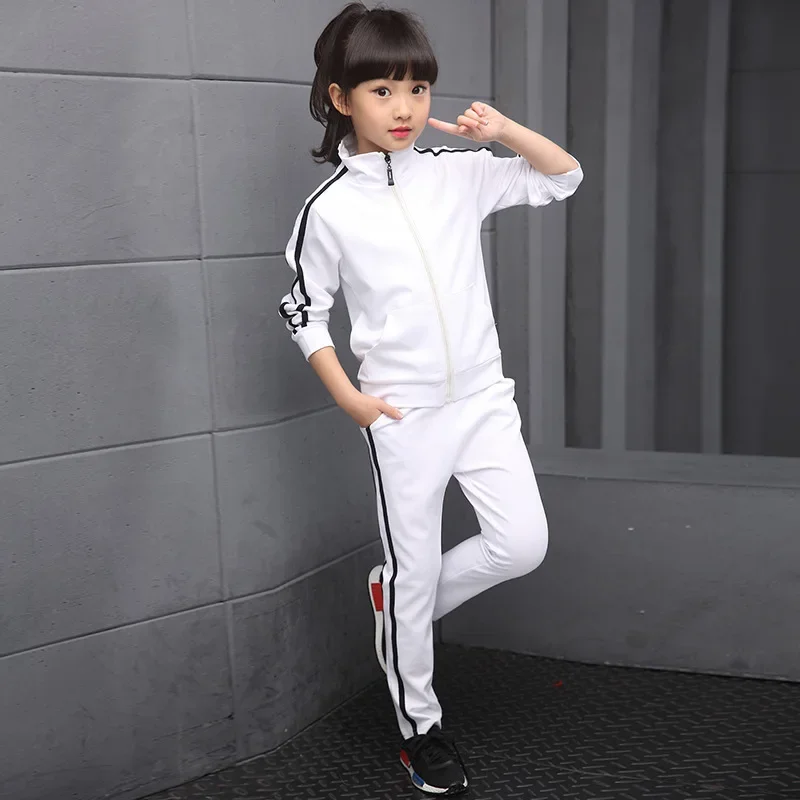 Kids Clothes Set Spring Autumn Girls Boys Long-sleeved Sports Suits Children Teenage Jacket+Pants 2pcs Sets Clothing Tracksuits