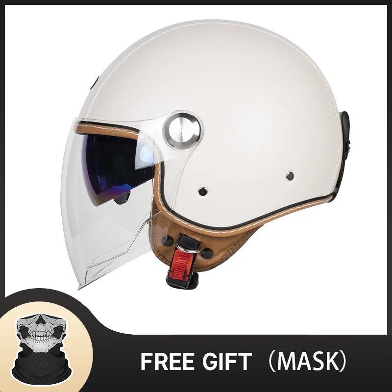 

Шумоподавляющий мотоциклетный шлем 3/4 с открытым лицом и нейлоновым ремешком, удерживающий дизайн для взрослых, спокойная безопасная езда