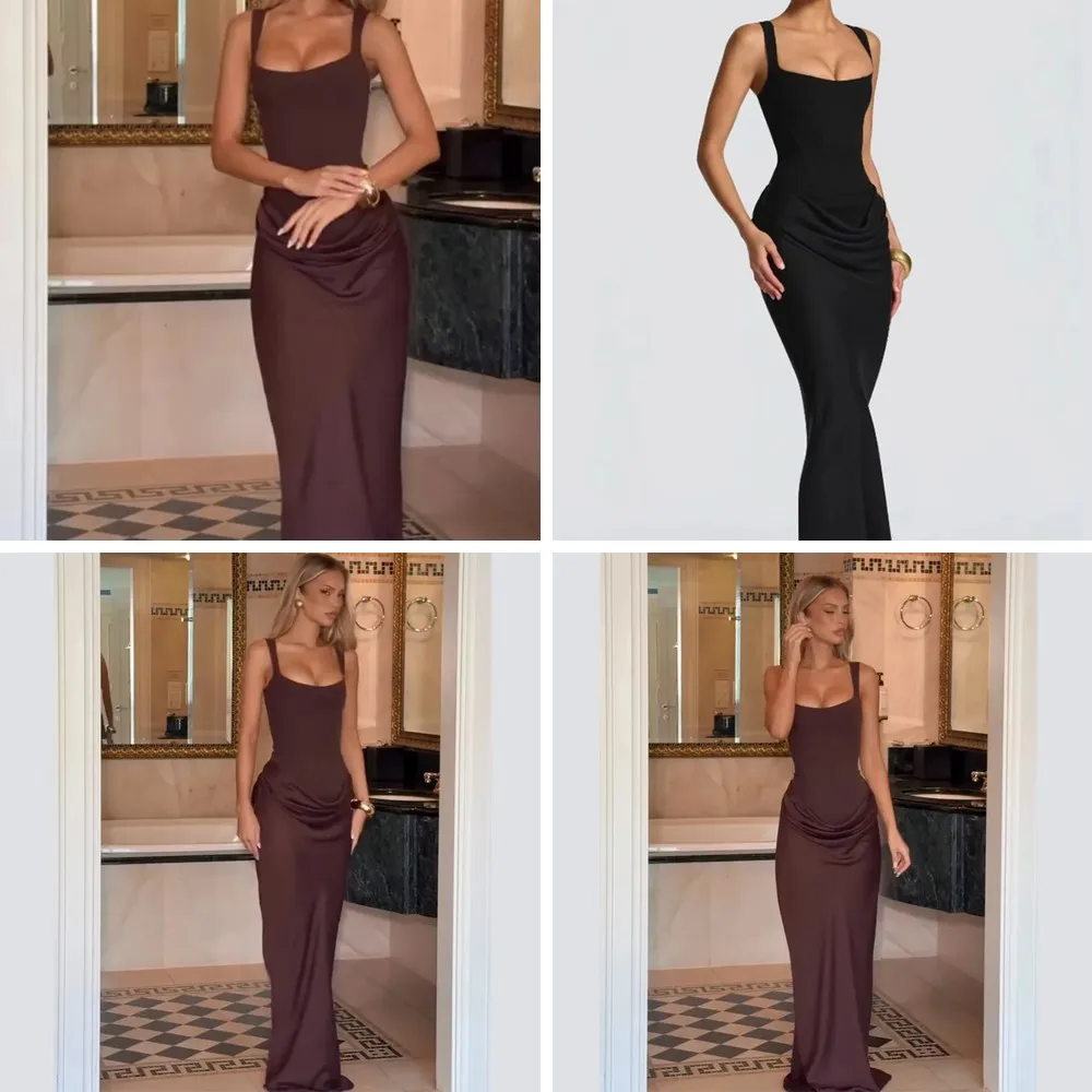 

2026 New Strapless Backless Pleated Gown - Slimming Long Evening Dress for Women, Party Robe