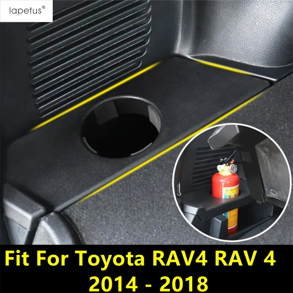 

Car Rear Trunk Fire Extinguisher Cup Holder Panel Molding Cover Trim Interior Accessories Fit For Toyota RAV4 RAV 4 2014 - 2018