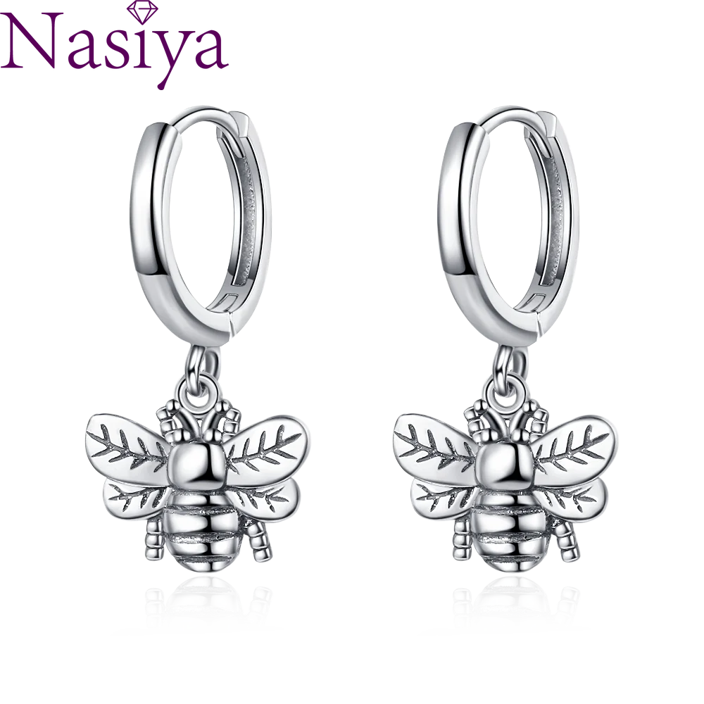 Nasiya Trendy Vintage Style Silver Drop Earring Little Bees Women Earrings Silver Jewelry Wedding Gift