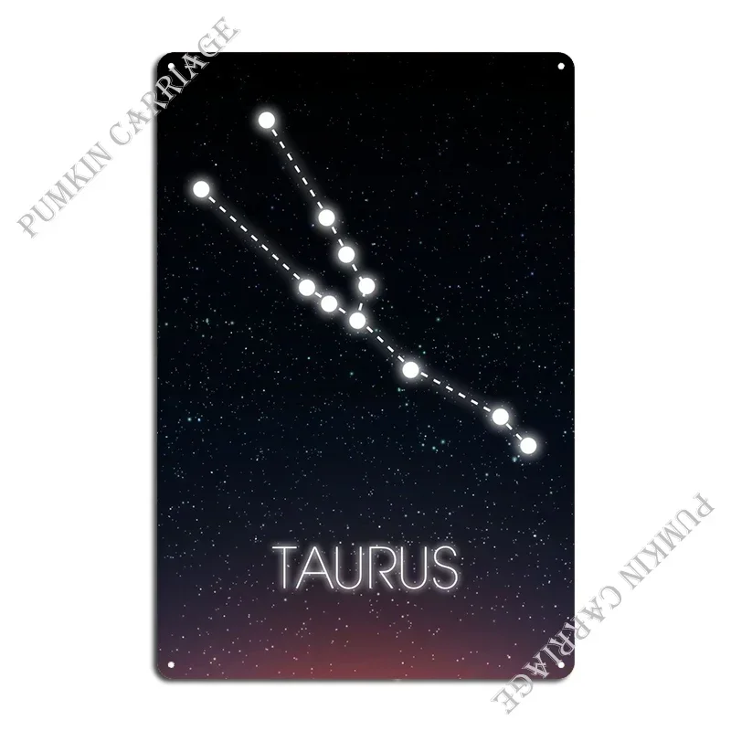 Starry Taurus Constellation Metal Retro Wall Mural Create Printing Vintage Tin Sign Poster