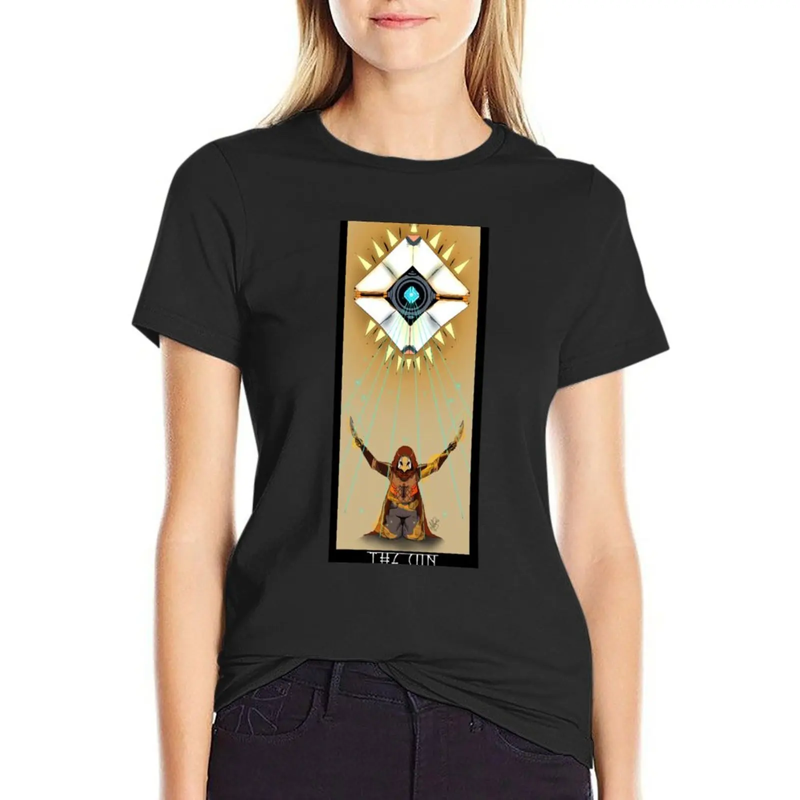 The Sun Destiny Tarot T-Shirt funny plus size tops summer tops female Women's clothing