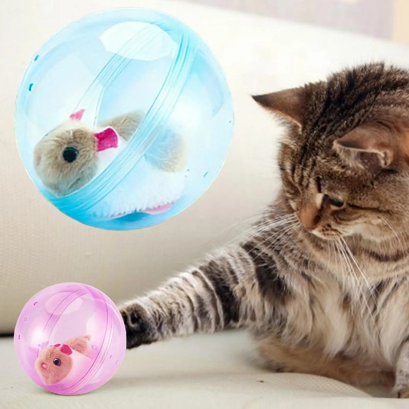Interactive Cat Toy Ball Electric Hamster Running Rolling Ball Toy Rolling Learning Cats and Dogs Interactive Toys Crawl