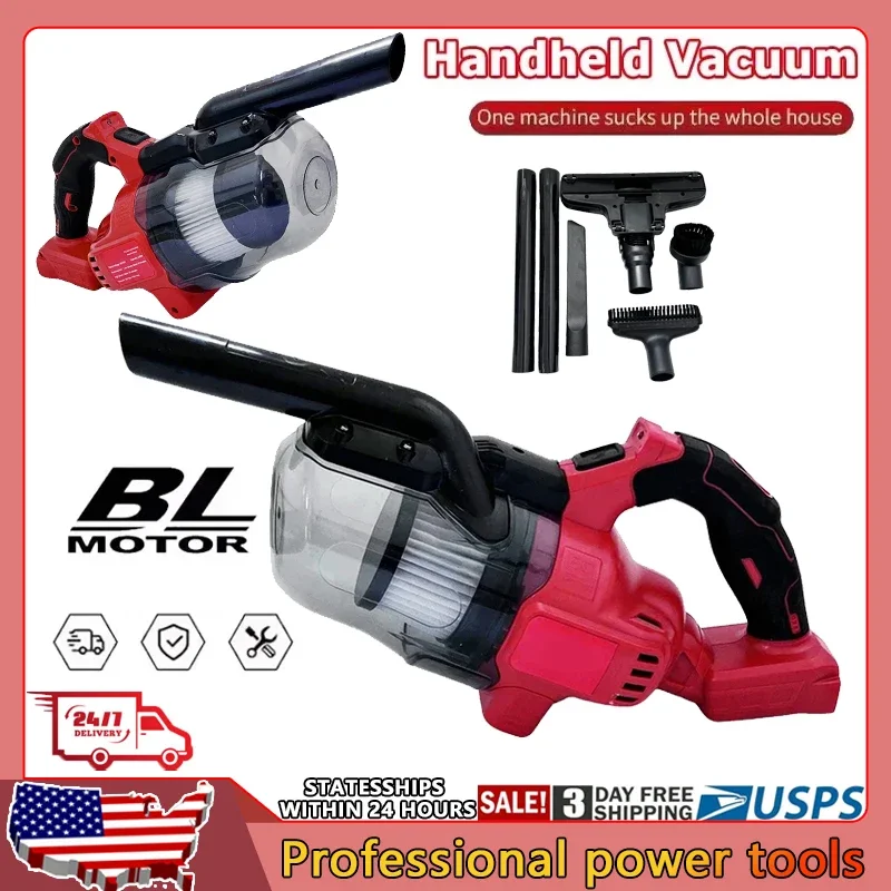 

Беспроводной ручной пылесос с 2 моющимися HEPA-фильтрами для дома, шерсти животных, автомобиля, для аккумулятора Milwaukee 18V