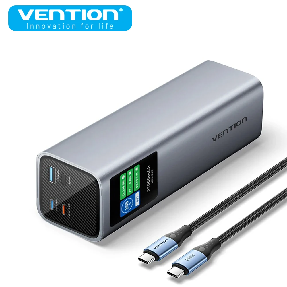 Vention 140W 27000mAh Power Bank Batteria di ricambio esterna portatile Power Bank per laptop Notebook PD Caricatore rapido per iPhone 16 15