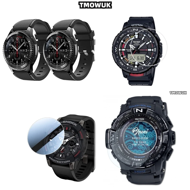 

For Casio GA100 6100 TR770 Pro-Trek EFR 303 GA-2200 GA-2100 GST-W300 Watch Protector Film Tempered Glass 9H Hard Anti-Sc