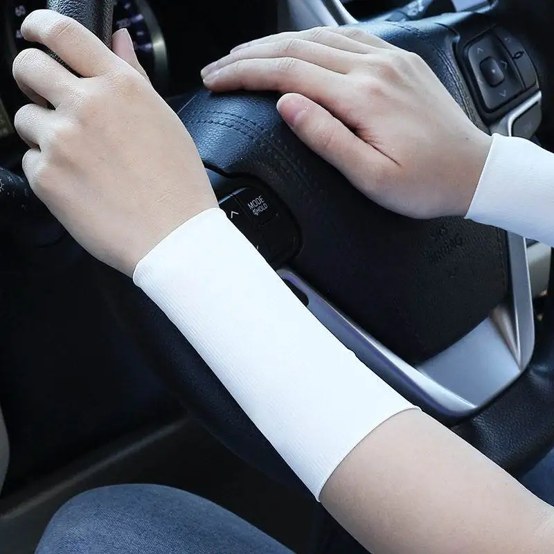 女性用アイスシルクブレスレットショート薄型アイススリーブアームカバー日焼け防止スリーブカバー手首保護小さな腕の保護