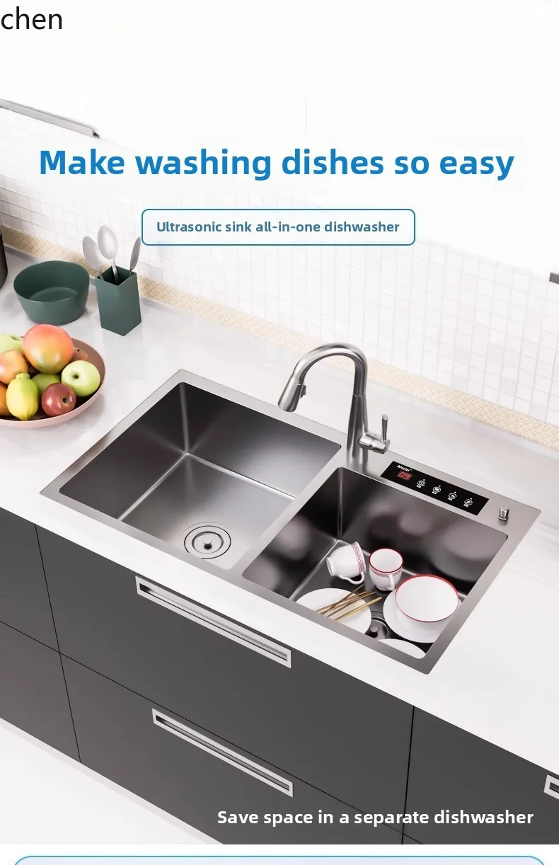 XW  Sink Integrated steam cleaner Automatic Household Double Sink Stainless Steel Vegetable Washing Multifunctional Washing