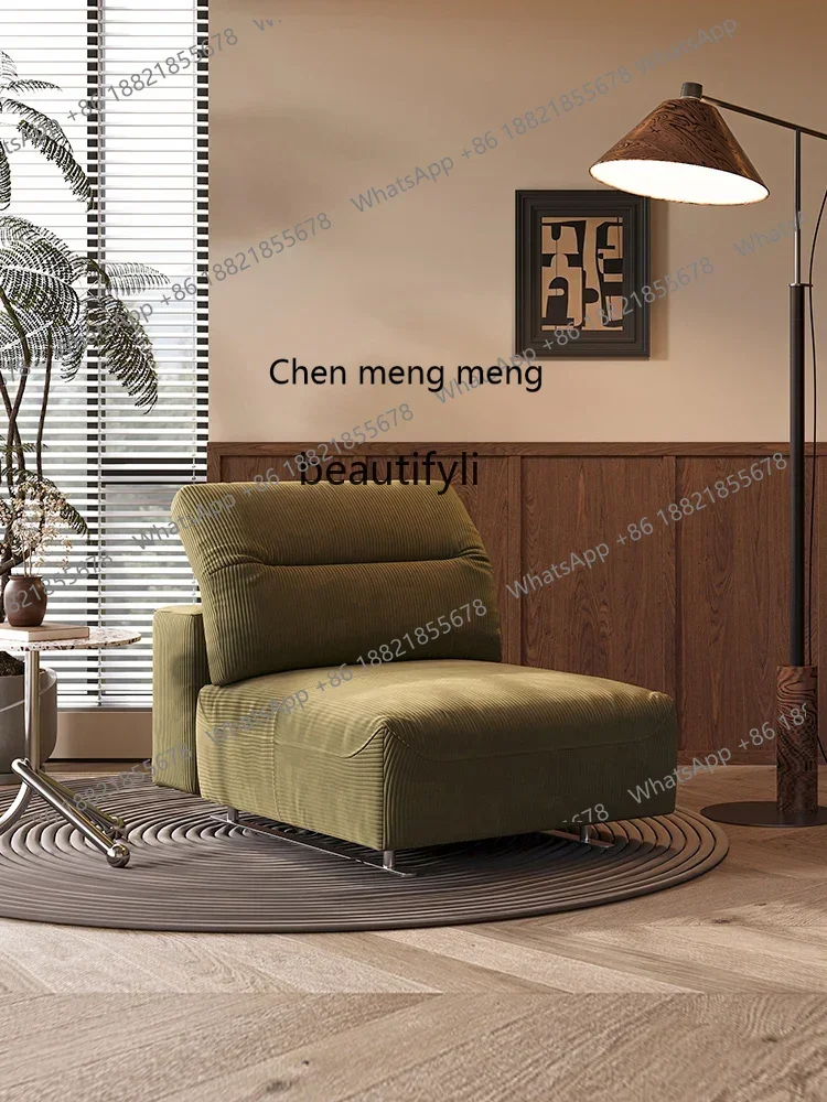 أريكة مفردة فاخرة وخفيفة لغرفة المعيشة وشرفة منزلية، كرسي ترفيهي كسول على شكل سروال قصير عتيق #5