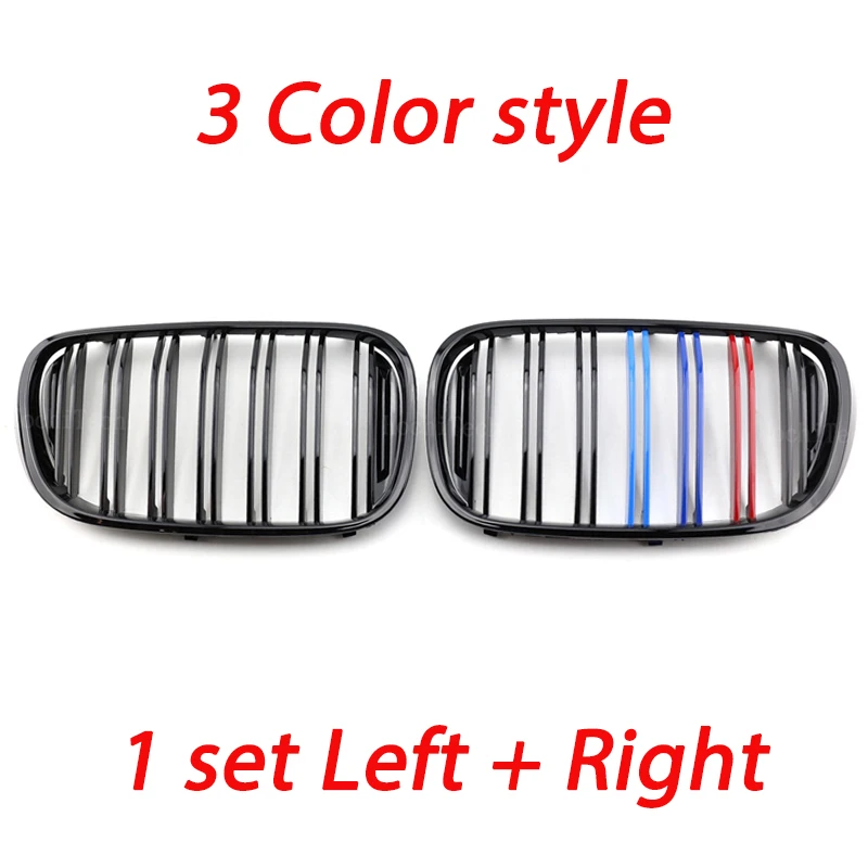 2Pcs Car Grid Racing Grille For BMW 7 G11 G12 730i 740i 750i 740e 725d 730d 2016-2019 Gloss Black Front Grille Auto Parts