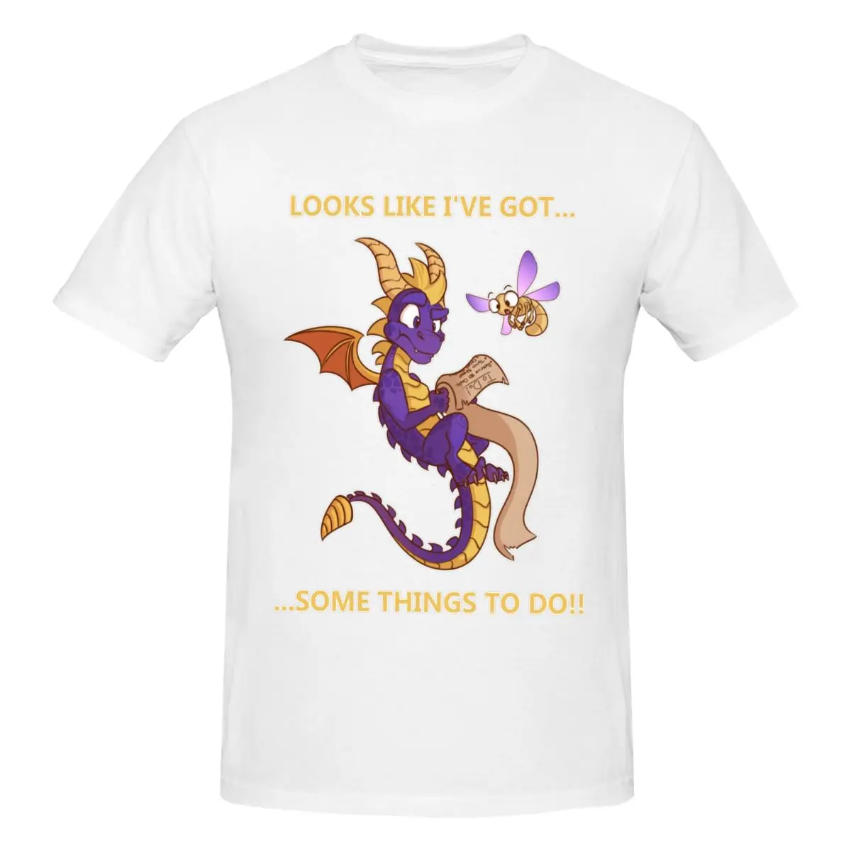 Men Spyro The Dragon Game Funny T Shirt Streetwear Big Size Cotton Crewneck Custom Sleeve T Shirt Men