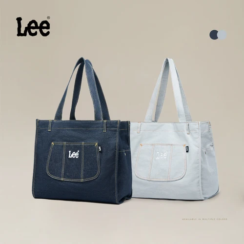 Imagen 1 del producto LEE, bolso de mano vaquero de gran capacidad con múltiples bolsillos, tendencia para mujer, desplazamientos, trabajo, compras, bolso vaquero para mujer, utilidad para viajar