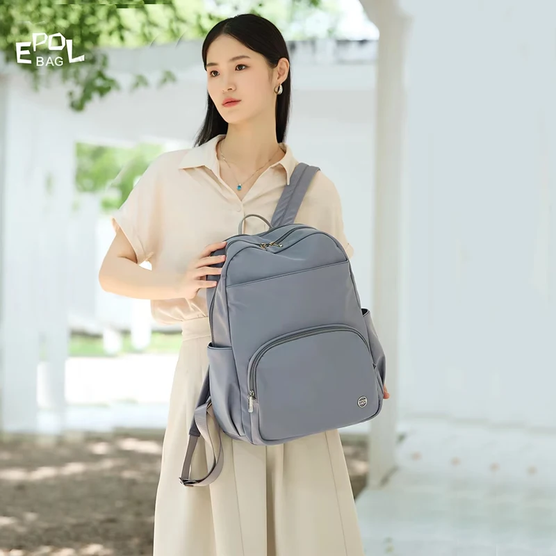 

Женский рюкзак Epol, новые походные сумки большой вместимости с двусторонней молнией, высококачественные прочные школьные подростковые молодежные рюкзаки 6105-07