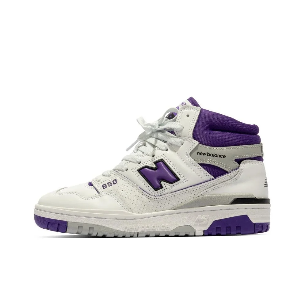 New Balance NB 650 Vintage Basketball Shoes Unisex High Top White/Purple BB650RCF