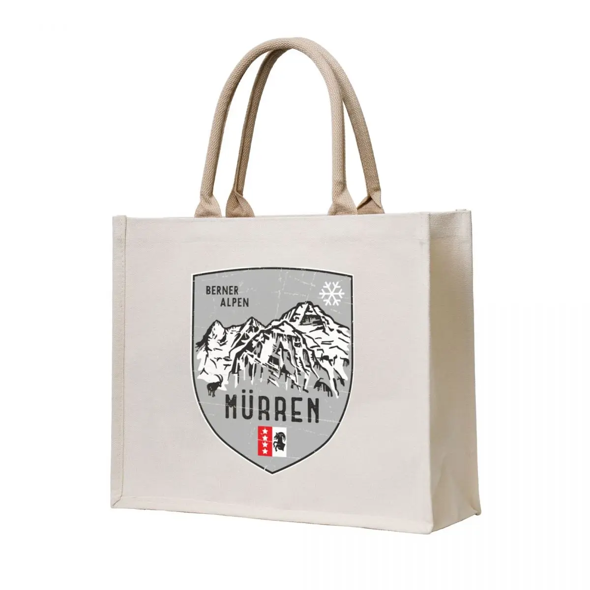 

Muerren with Eiger, Moench and Jungfrau Emblem Tote Bag Eco bag shopping bag Women bags