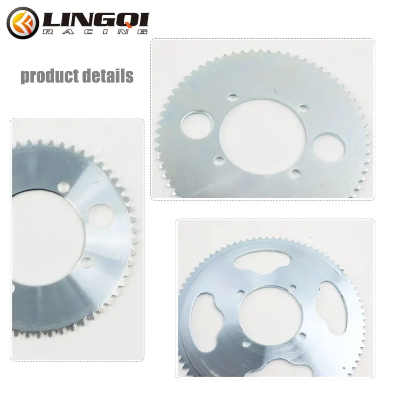 LINGQI Pit Dirt Bike Driving Chain Sprocket Motorcycle 25H Rear Sprocket Tooth 80T 65T 55T 54mm ATV Gear Plate for Moto Parts