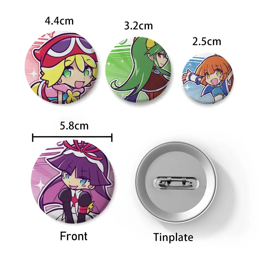 لعبة P-Puyo P-Pop F-Fever Sig شارات مستديرة رائعة شارة دبابيس الإبداعية للملابس قبعة ظهره هدية اكسسوارات