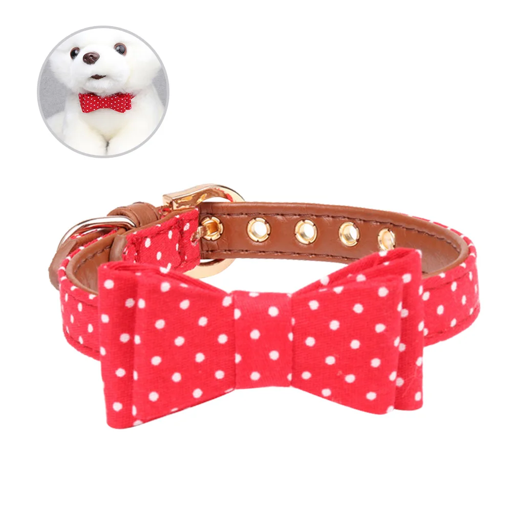 

Adjustable Dog Pet Bow Tie Cat Collar Durable 1.3X32Cm Red For Small Medium Dogs Pet Dog Collar