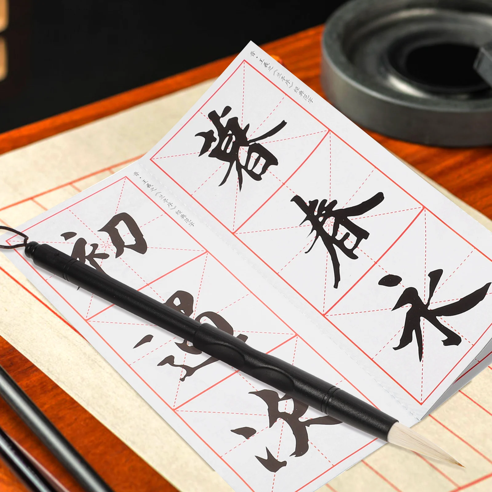 

1 Set Chinese Calligraphy Set Compact Portable Brush Kit For Beginners Ink Stick Art Supplies Water Painting Pen Study Accessory