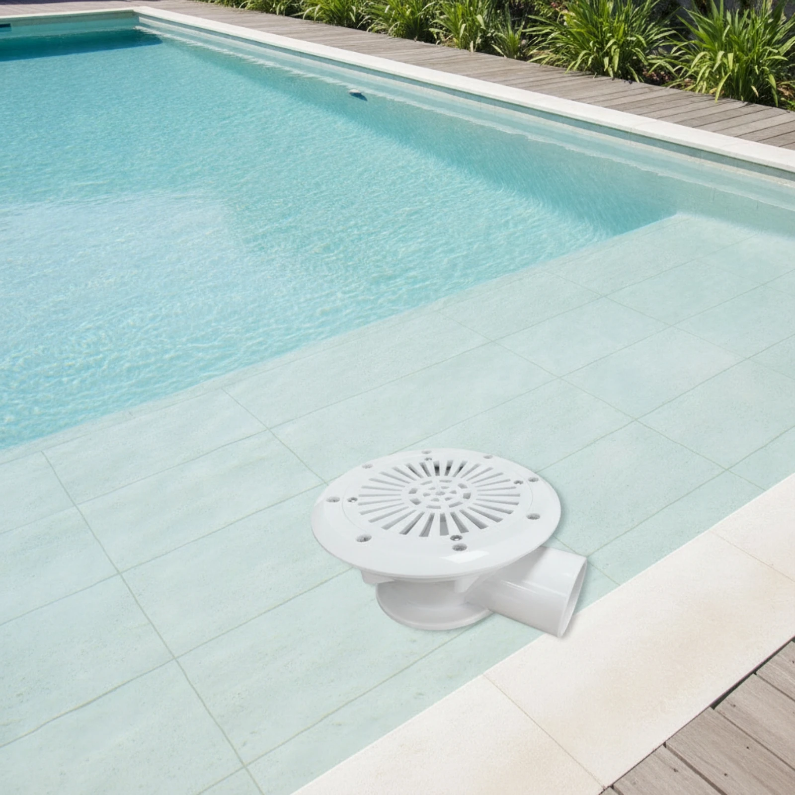 Bottom Drain with Round Cover Direct-Insert Pool Main Drain Grate Replacement Perforated VGB-Compliant