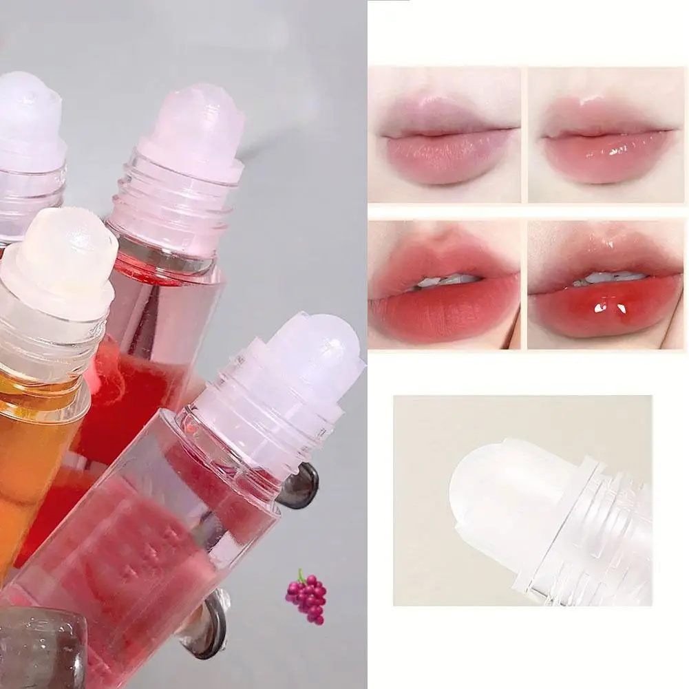 Rollerball minyak esensial bibir pemadat bibir, garis minyak pelembap bibir meningkatkan elastisitas tidak berminyak pelembap seksi N8U8