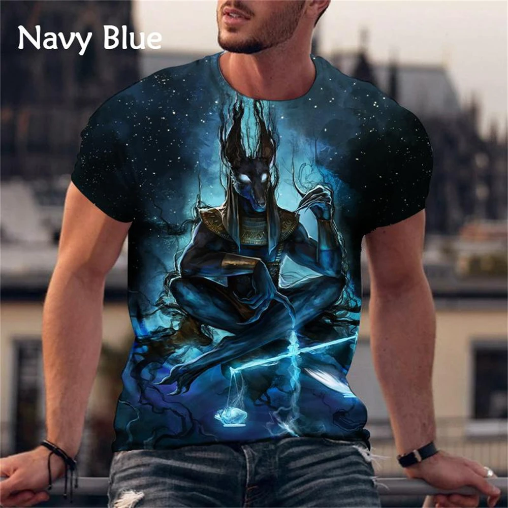 Anubis the god death 3D Printing T Shirt Men's Ancient Egyptian God Funny Fashion Unisex Hip-hop Cool O-Neck Short Sleeves shirt