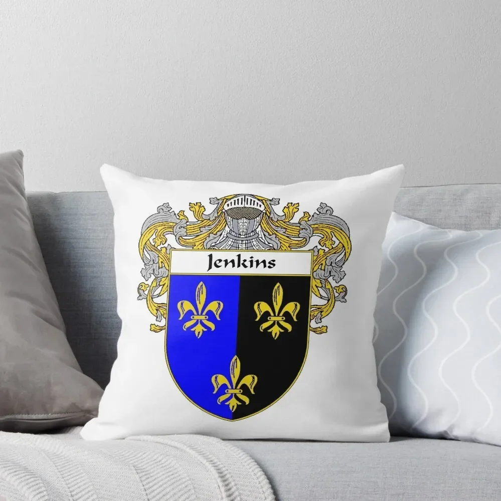 Jenkins Coat of Arms/Family Crest Throw Pillow Decorative pillow case Pillow Cover