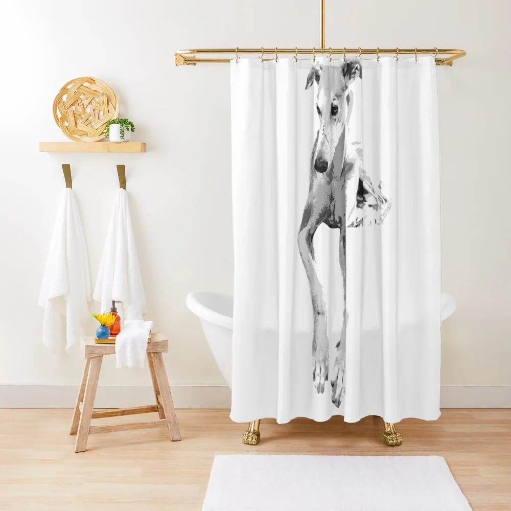 

Greyhound digital art Shower Curtain Shower Bath Bathroom Showers Bathroom Decor Cover Curtain