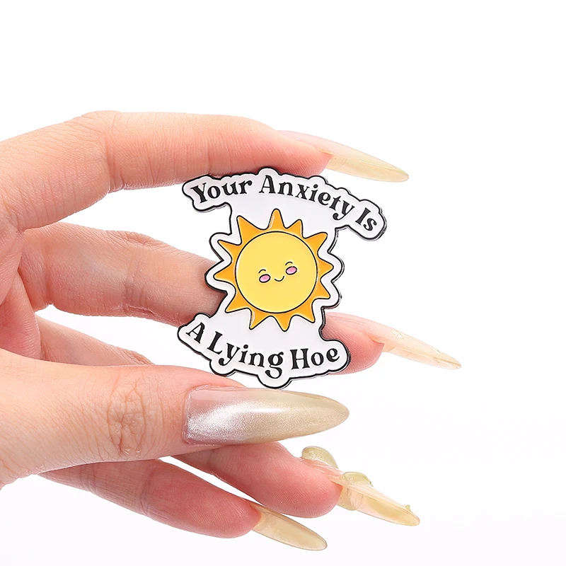 القلق الخاص بك هو مجرفة الكذب المينا دبوس الوعي بالصحة العقلية بروش التلبيب على ظهره شارة مجوهرات الحفلات هدية للأصدقاء