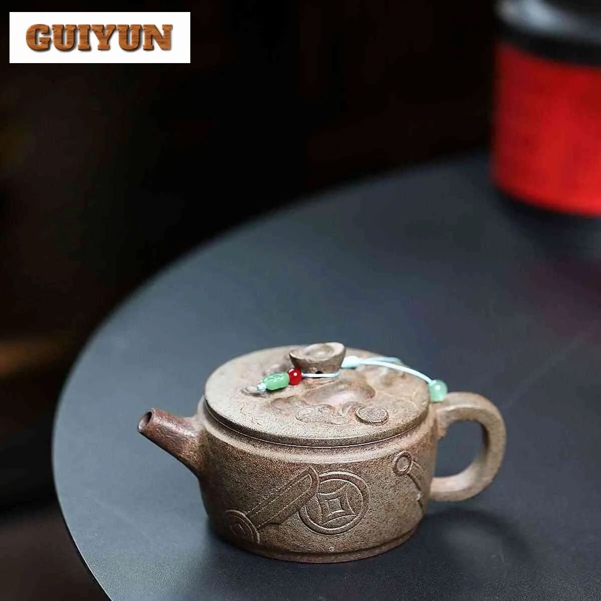 250ml Exquisite Yixing Purple Clay Teapots Master Handmade Large Caliber Pot Raw Ore Agilawood Mud Kettle Chinese Zisha Tea Set