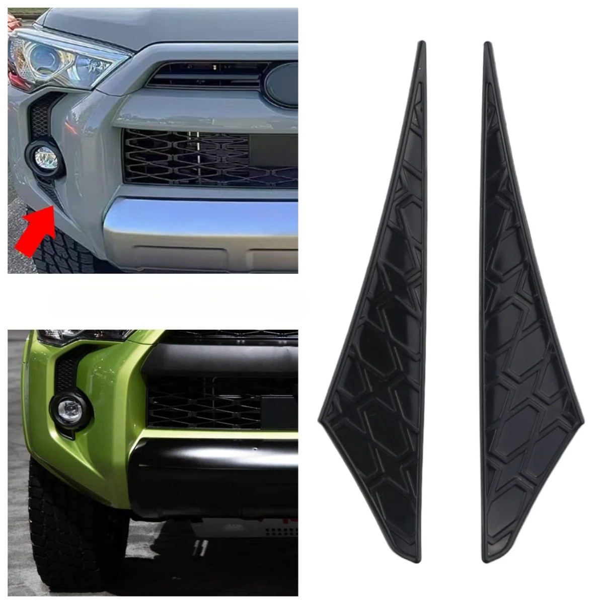 

2 шт., наклейка на переднюю противотуманную фару из АБС-пластика, украшение для Toyota 4Runner 2014-2024, декоративная полоса, аксессуары для стайлинга