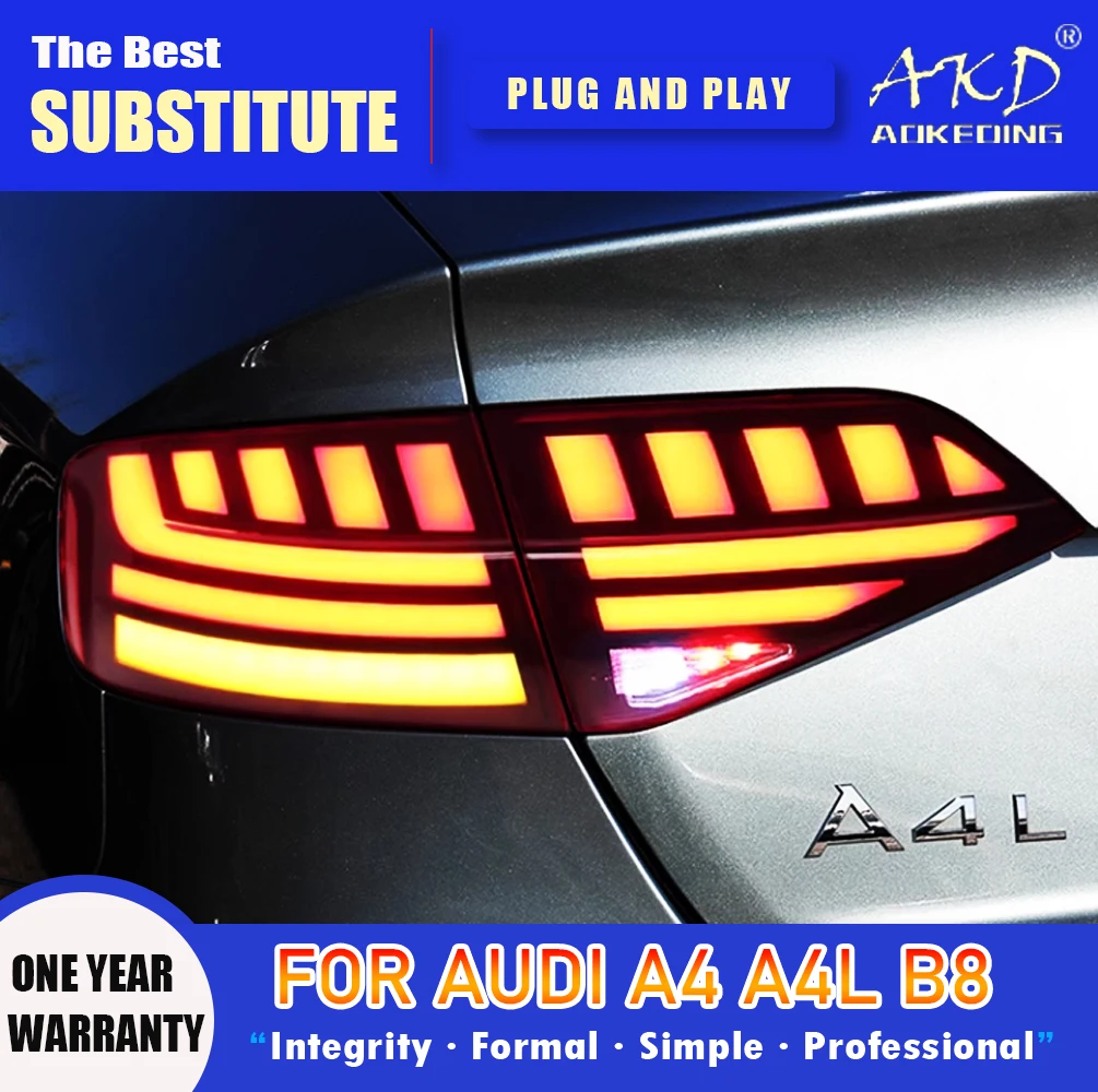 AKD Tail Lamp for Audi A4 B8 LED Tail Light 2009-2012 A4L Rear Fog Brake Turn Signal Automotive Accessories