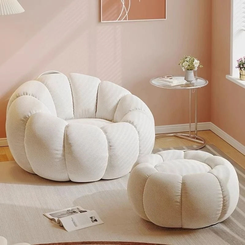 Lazy Pumpkin Sofa Nordic Style Single Sofa Chair EPS Particle Filling Soft Comfortable Home Living Room Balcony Bedroom Sofa-Set image 5
