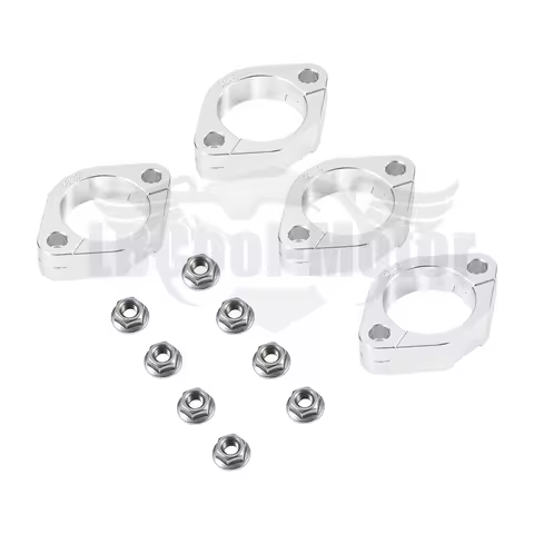 4 Set Exhaust Muffler Flange Split Clamps For KAWASAKI ZR750 Zephyr 1991-2006 ZR750 ZR-7S 2001-2005 Z750 GT750 1992 Silver/Gold