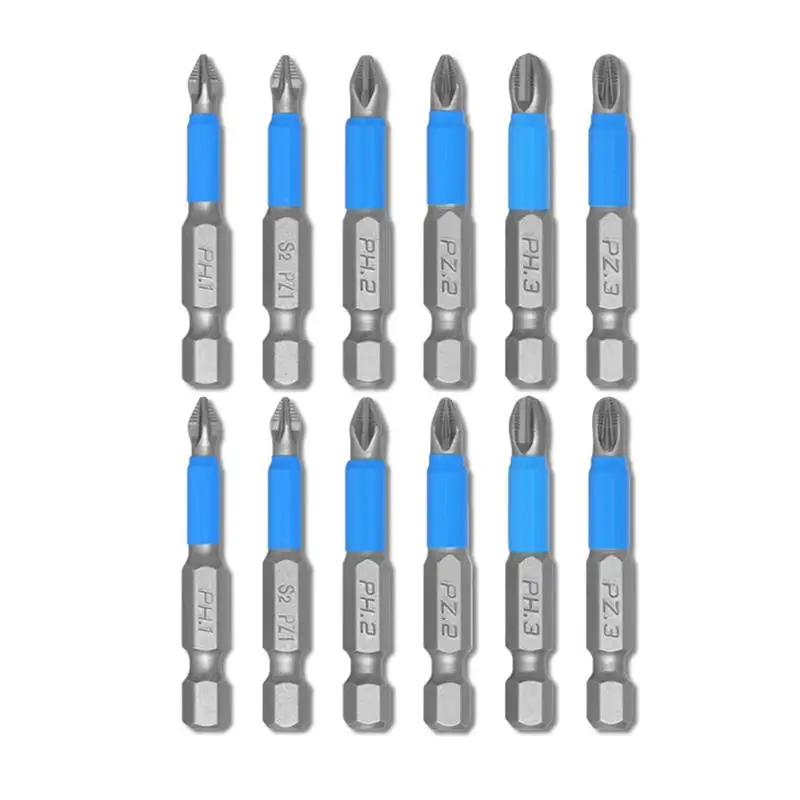 6Pcs Non-Slip Magnetic Screwdriver Bit Set 50mm 1/4