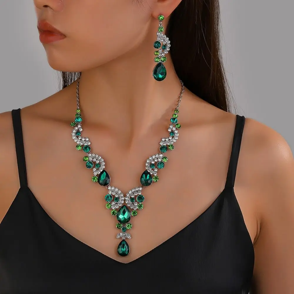 

Shiny Water Drop Bridal Jewelry Sets Dress Up Adjustable Exquisite Jewelry Sets Sweet Charm Aesthetic